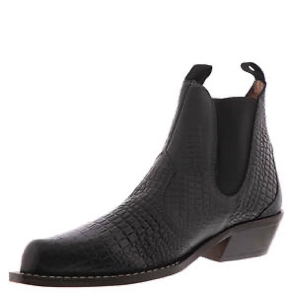 NEW Free People Beau Western Ankle Boots in Black Leather Coastal Cowgirl - Picture 4 of 9